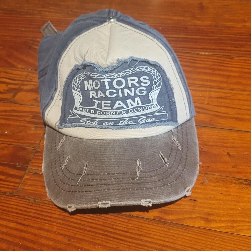 Unbranded Men's Grey and Blue Hat